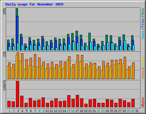 Daily usage for November 2025