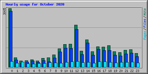 Hourly usage for October 2020